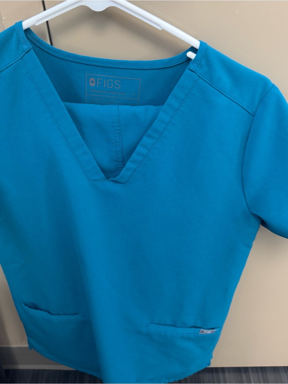 Figs Teal V-Neck Scrub Top